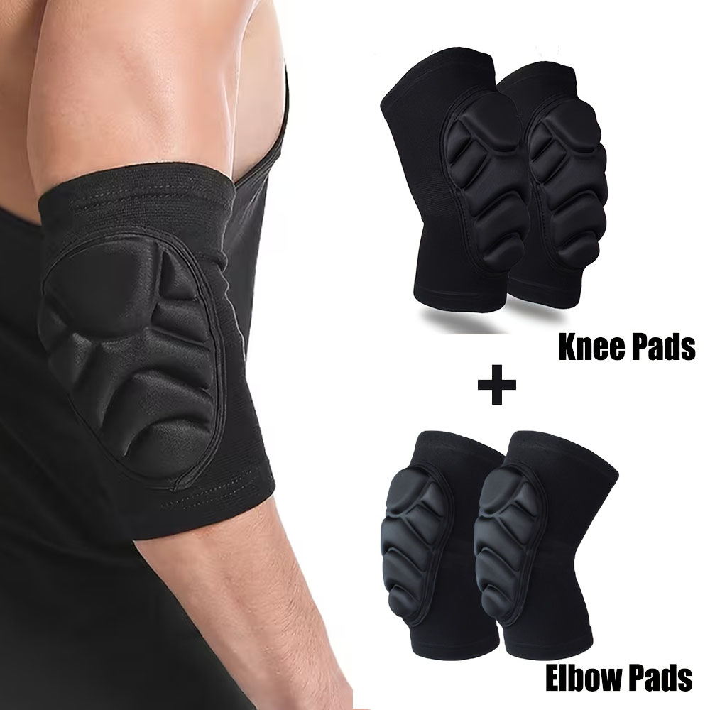 Mtb Elbow Pad - 男性と女性のためのプロフェッショナル膝肘パッド2個、厚い衝撃吸収スポンジ付き膝肘ブレース、膝サポートと肘サポート