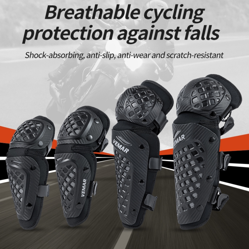 Mtb Elbow Pad - VEMAR 大人用ユニセックス膝＆肘パッド4点セット モトクロス保護ギア オートバイオフロードレースMTBダートバイクライディング用