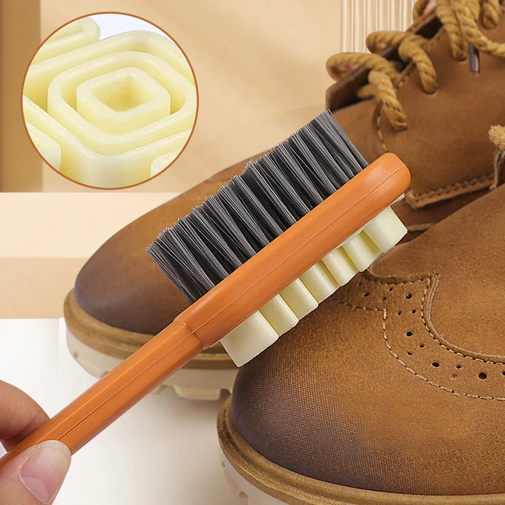 Brushing Boot Horse - 1pc 2 in 1 スエード靴ブラシクリーナーゴム消しゴムセット汚れ塵除去剤ブーツ靴ケアクリーニングツール