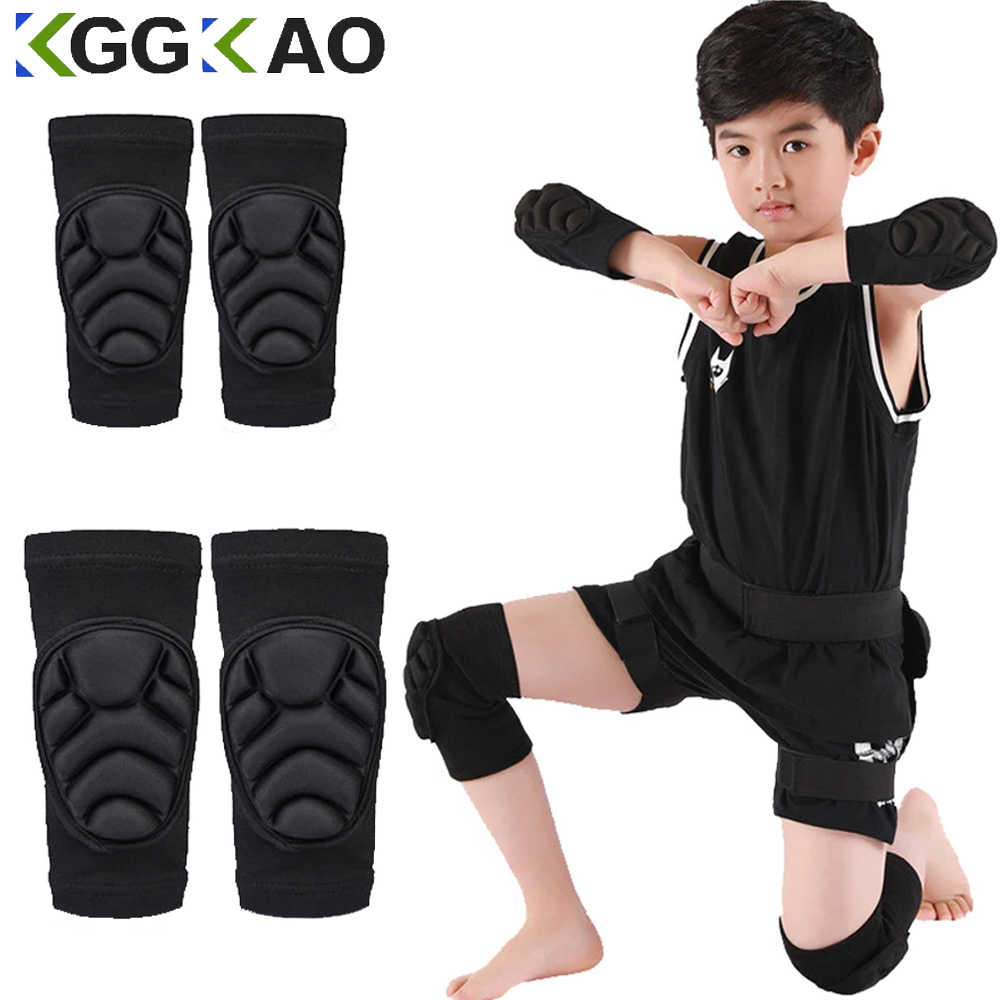 Mtb Elbow Pad - 1 ペア厚いスポンジ膝パッド肘袖回避スポーツニーパッドサッカーバレーボール膝ブレースサポート子供子供青少年