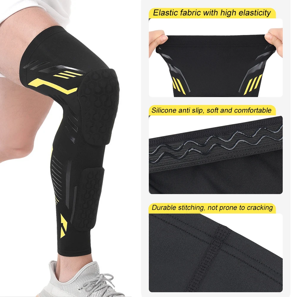 1 ピースパッド入り膝圧縮スリーブロングレッグスリーブふくら - Mtb Elbow Pad のレビューと価格