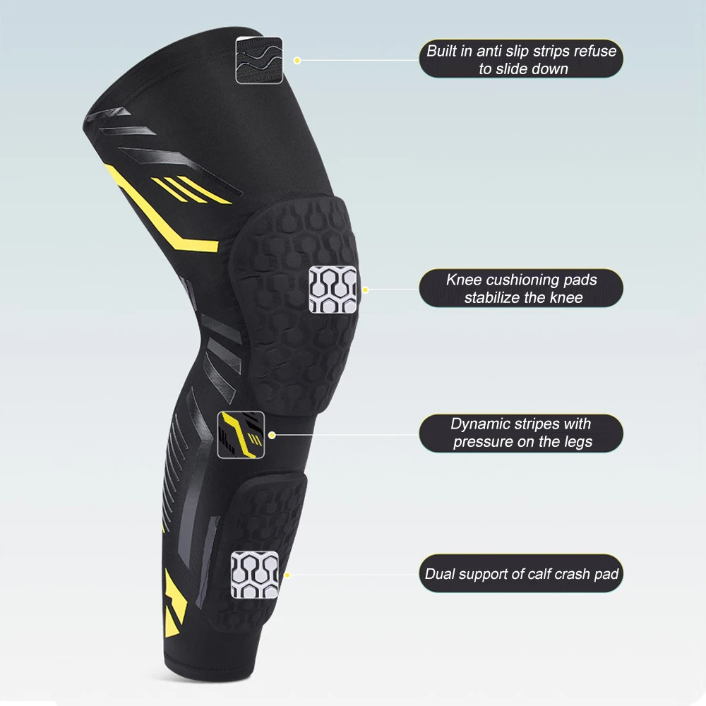 1 ピースパッド入り膝圧縮スリーブロングレッグスリーブふくら - Mtb Elbow Pad のレビューと価格