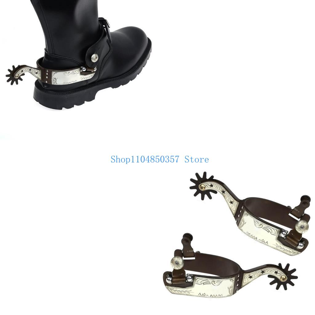5ASDウェスタンカウボーイスパーロウエル低炭素鋼馬のブーツ - Brushing Boot Horse のレビューと価格