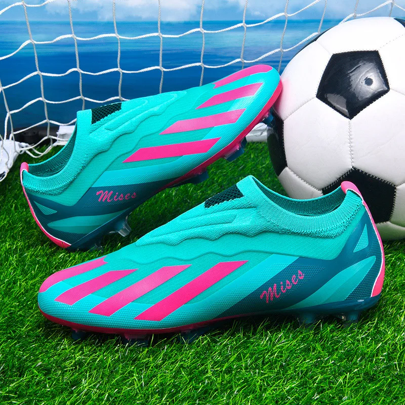 新しい男性屋外サッカーブーツクリートサッカーシューズロングス - Outdoor Sport Court のレビューと価格