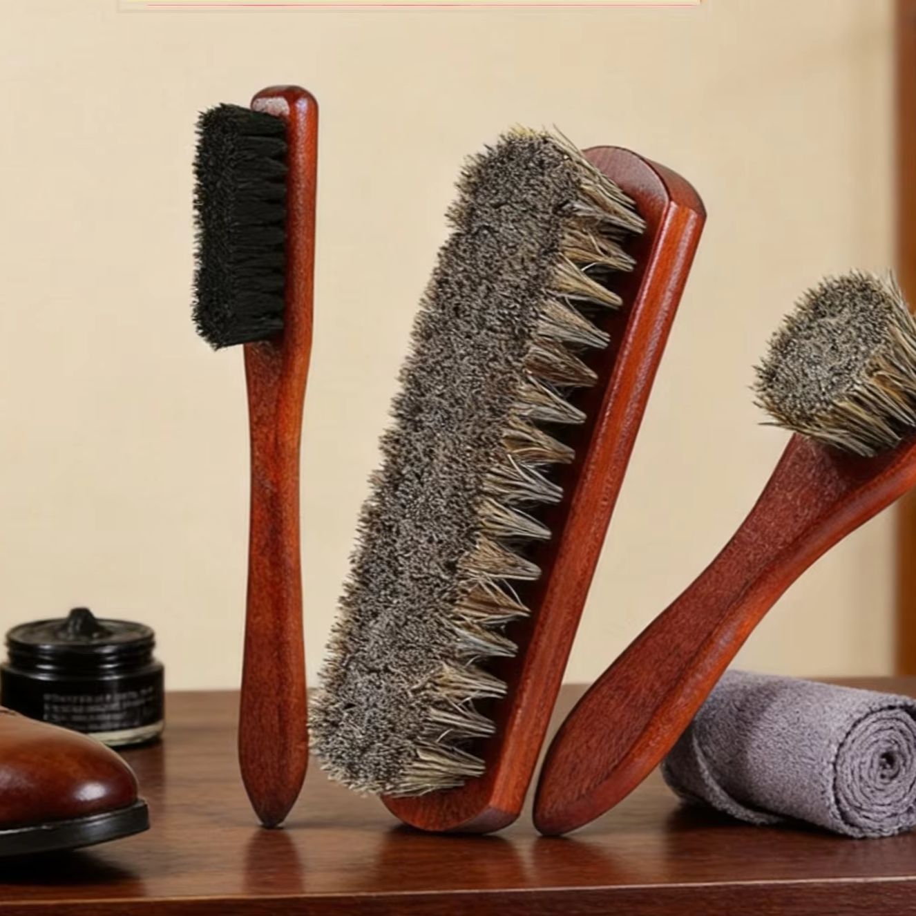 3 個馬毛クリーニングブラシキット革スエードブーツ用靴磨きア - Brushing Boot Horse のレビューと価格