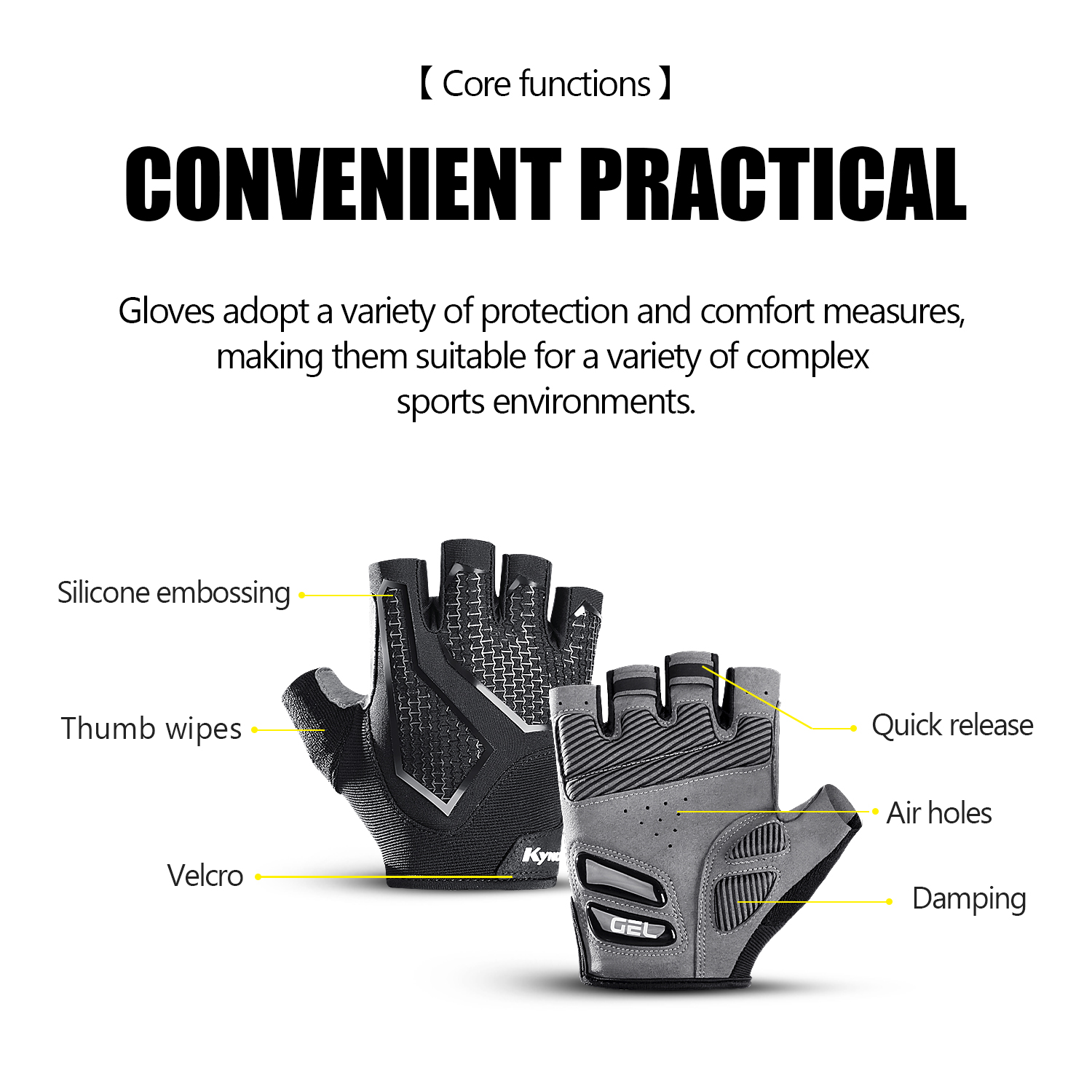 Kymc ハーフフィンガーサイクリンググローブ、ジェル衝撃吸 - Mtb Elbow Pad のレビューと価格