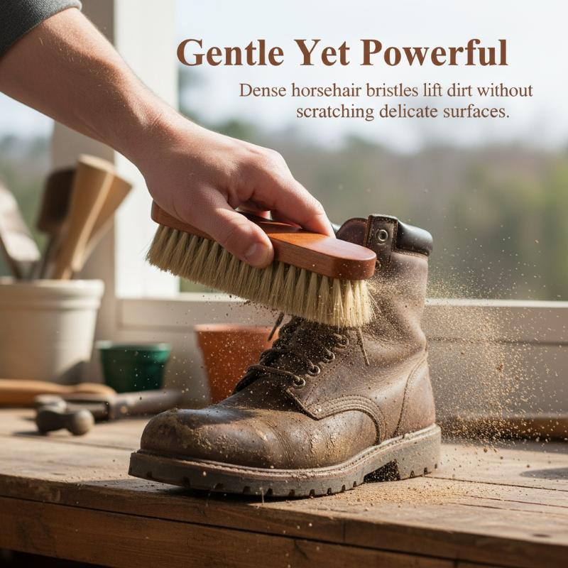 ★ ▲ 1PC 靴磨き馬毛ブラシ 木製ハンドル付き レザーブ - Brushing Boot Horse のレビューと価格